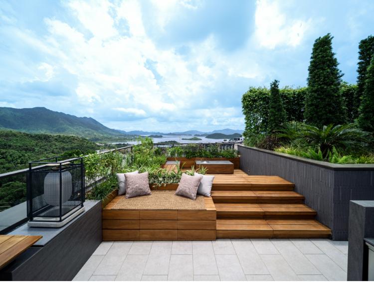 wood bench, timber seating, wood deck